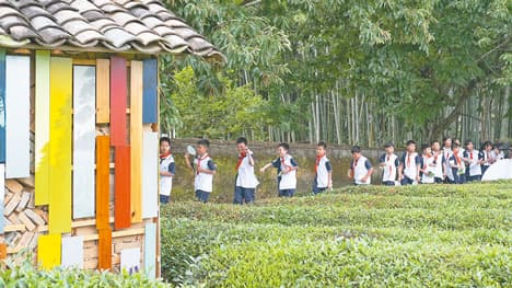 江西省浮梁县寒溪村史子园: 田野里办展览,村民当讲解员